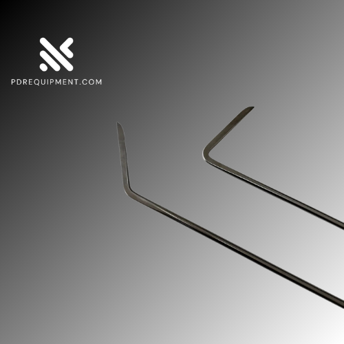 2-Piece 360° Rotating Special Bend Paintless Dent Repair Rod Set – Hardened Steel Tools