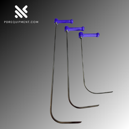 3-Piece 360° Rotating Paintless Dent Repair Rod Set – Hardened Steel Construction