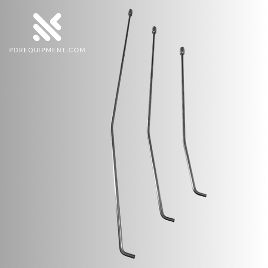 Quick Release Double-Curve Steel Dent Repair Rods with 360-Degree Rotation 3-Piece (75cm, 90cm, 115cm) - PDRequipment.com