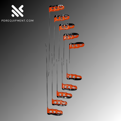 10-Piece Single-Bend Round Tip Paintless Dent Repair Set (15cm, 25cm, 40cm, 50cm, 70cm)