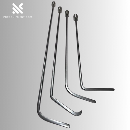 360° Rotatable 4-Piece Steel Dent Repair Rods (45cm, 55cm, 60cm, 70cm) - PDR Equipment International