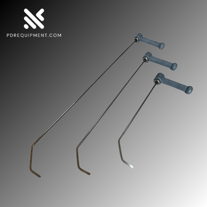 3-Piece 360° Rotating Paintless Dent Repair Rod Set – 8mm Hardened Steel Tools