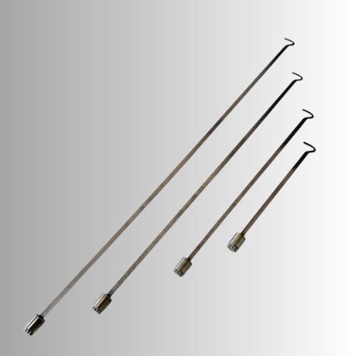 4-Piece 360° Rotating Whale Tail PDR Tool Set – Steel, Curved Tip, 3mm x 10mm (30–90 cm) - PDR Equipment International