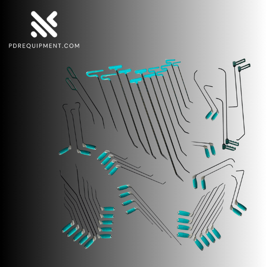 The Protea 55 Pcs Paintless Dent Repair (PDR) Tools - 4 Pcs 360° Rotatable Dent Removal Rods - PDRequipment.com
