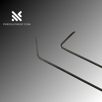 2-Piece 360° Rotating Special Bend Paintless Dent Repair Rod Set – Hardened Steel Tools