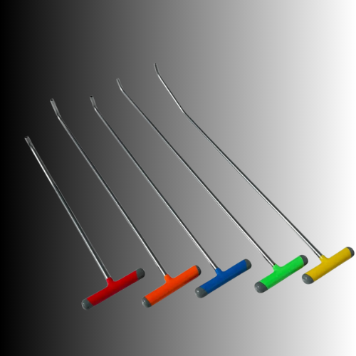 5-Piece White Steel PDR Tools Set with Interchangeable M8 / 5/16 Tips – Paintless Dent Repair Rods - PDR Equipment International