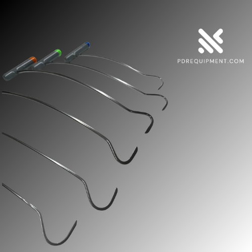 6-Piece Sharp Tip C-Bend Left & Right Steel PDR Tools – Paintless Dent Repair Rods