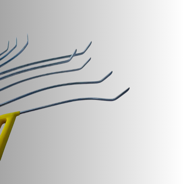 10-Piece Double-Bend Sharp Tip Rainbow-Shaped Paintless Dent Repair Rod Set (25cm, 35cm, 50cm, 60cm, 70cm) - PDRequipment.com