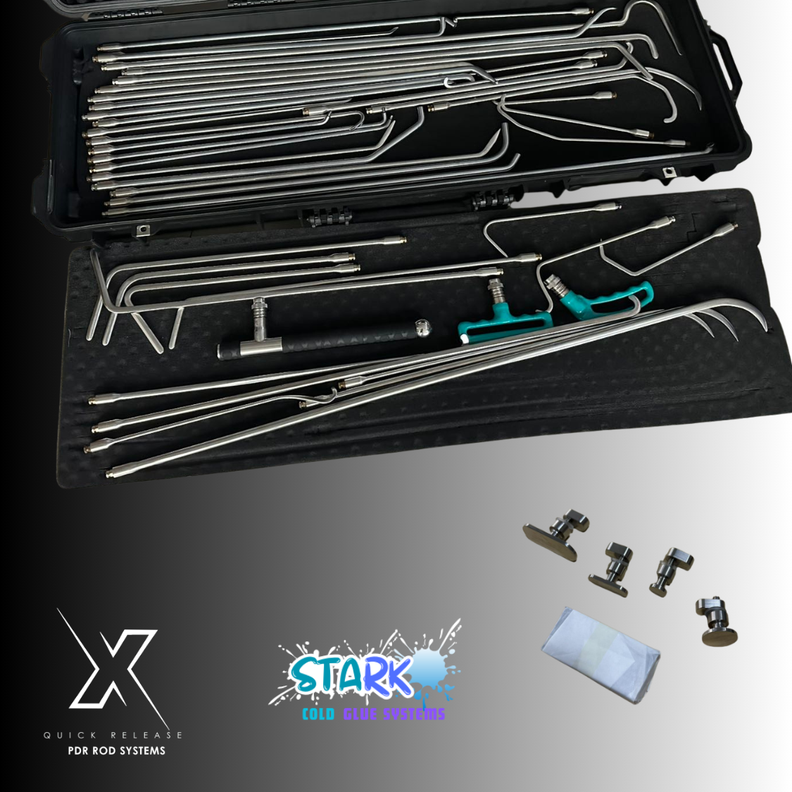 X 45pc Quick Release Tool Set + Stark Cold Glue Tabs & Glue - PDRequipment.com