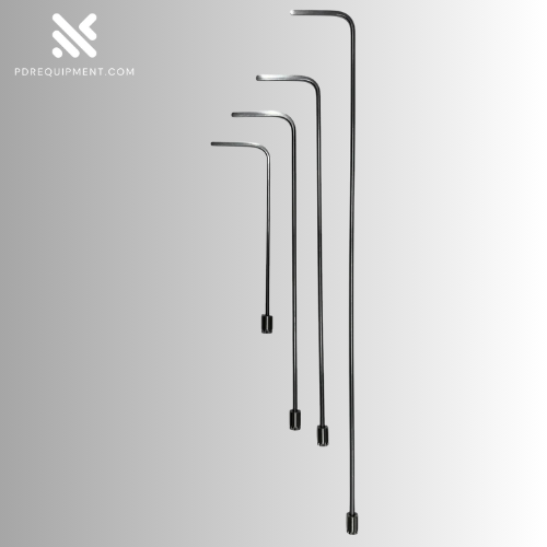 4-Piece 360° Rotatable Single Bend Round Tip White Steel PDR Tools - PDR Equipment International